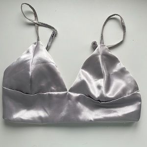 Silk bralette top.